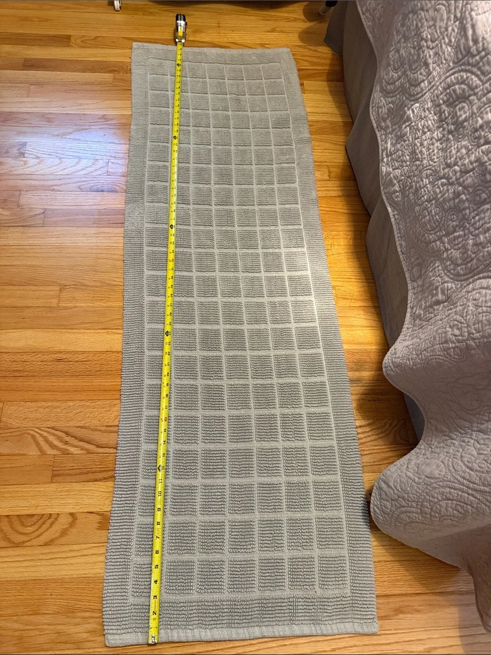 Light Gray Textured Runner Rug